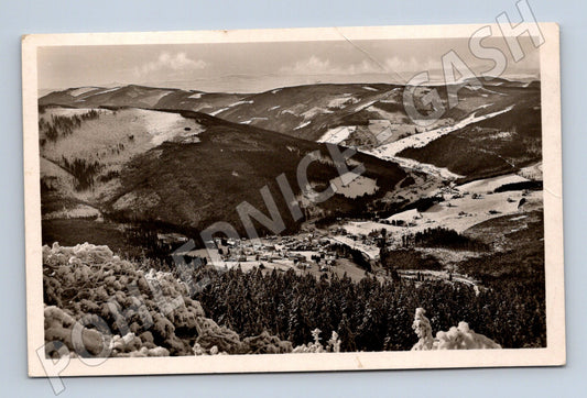 Pohlednice Špindlerův Mlýn Krkonoše zimní pohled 1948  (M13242)