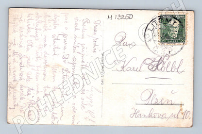 Pohlednice Litomyšl Masarykova čtvrť razítko a známka do 1950 (M13250)