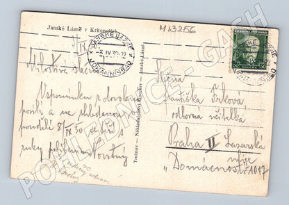 Pohlednice Janské Lázně Krkonoše 1930 razítko a známka (M13256)
