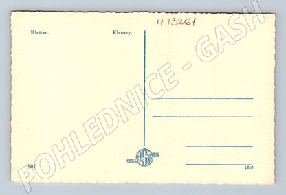 Pohlednice Klatovy historická hradby a kostel (M13261)
