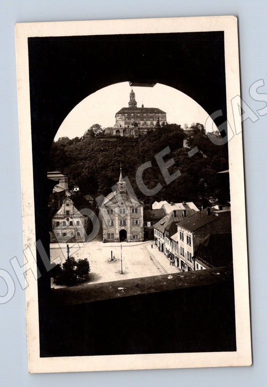 Pohlednice Náchod zámek 1927 razítkovaná ČSR (M13266)