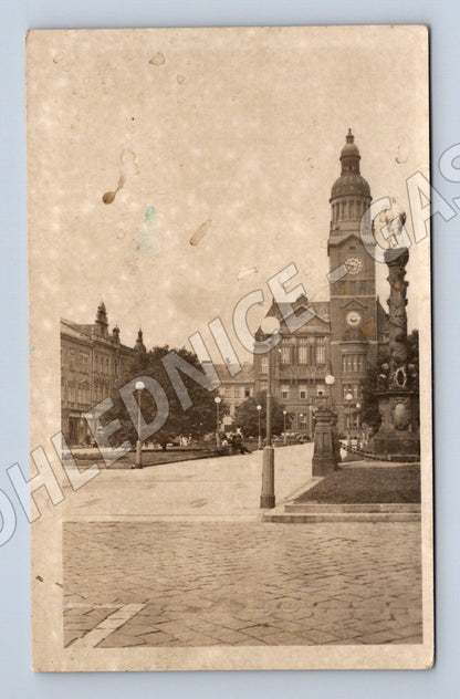 Pohlednice Prostějov Masarykovo náměstí radnice zaslaná Orbis (M13270)