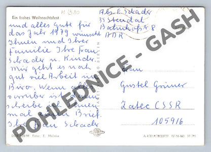 Pohlednice NDR 1979 svíčky do Žatce (M1330)