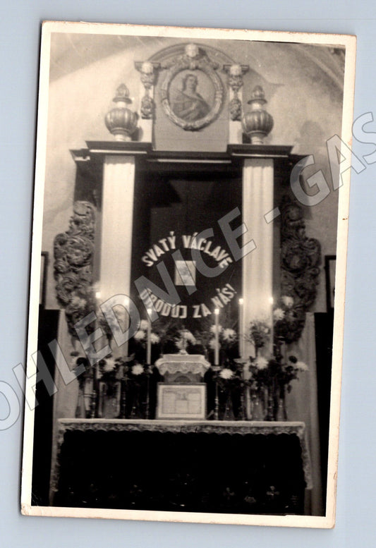 Pohlednice oltář svatý Václav ČR do 1950 (M13307)
