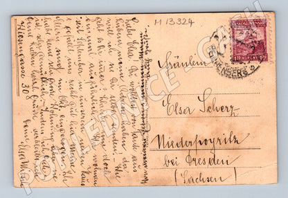 Pohlednice Liberec radnice a Meissnerova kašna do 1950 (M13324)