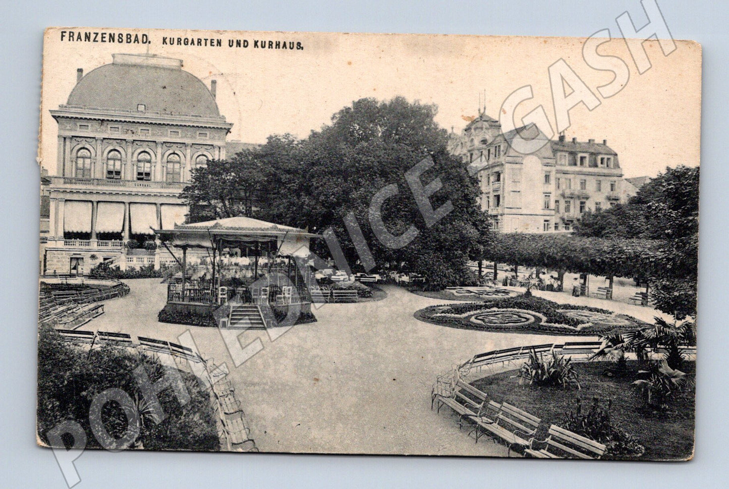 Pohlednice Františkovy Lázně Kurhaus a zahrady 1912 (M13329)