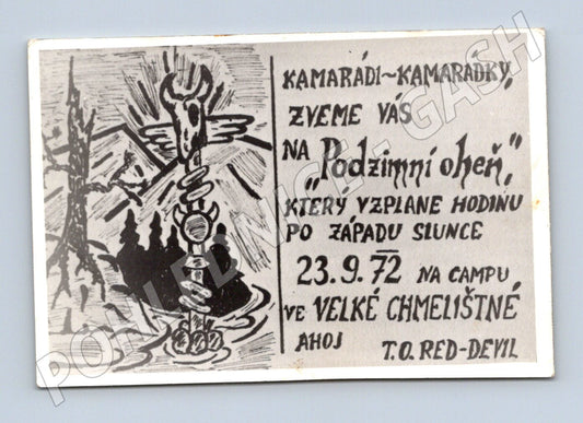 Pohlednice Podzimní oheň Velké Chmelištné 1972 (M13334)