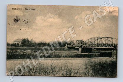 Pohlednice Bohumín Oderberg most historická 1923 (M13345)