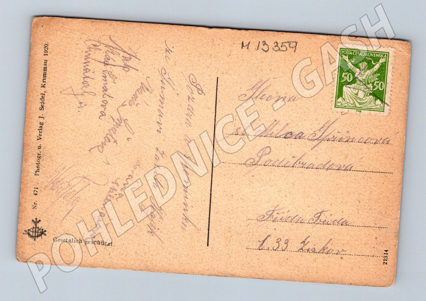 Pohlednice Most u Teufelsee Wand J. Seidel do 1950 (M13359)