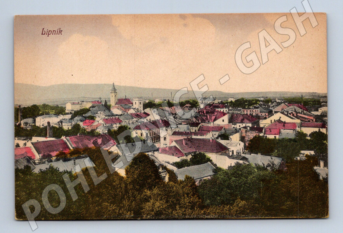 Pohlednice Lipník nad Bečvou panoramatická do 1950 (M13383)