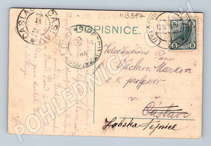 Pohlednice Luhačovice celkový pohled kolorovaná 1905 (M13387)