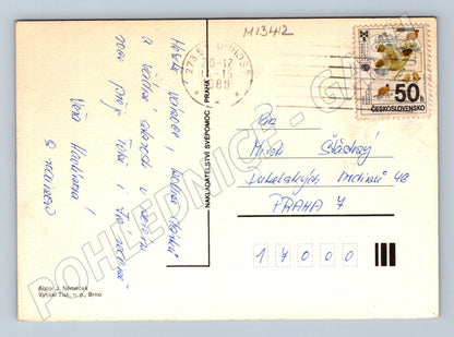 Pohlednice Jaroslav Němeček zimní děti 1983 (M13412)