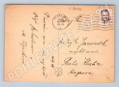 Pohlednice Venkovská krajina zaslaná (Pohlednice ČR 1943, M13440)