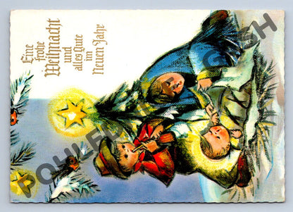 Pohlednice Vánoční německá ilustrace betlém do ČSR (M1345)
