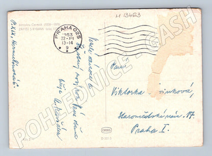 Pohlednice Zátiší s rybami 1953 (M13463)