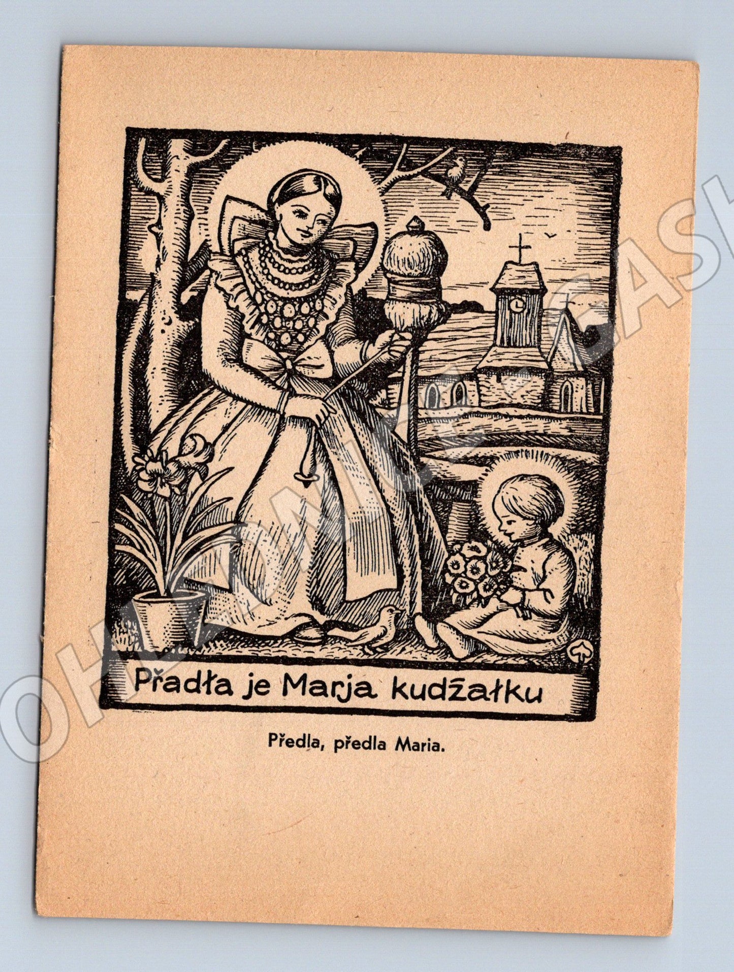 Pohlednice Přadka Marja Kudzatku lidový motiv (M13473)