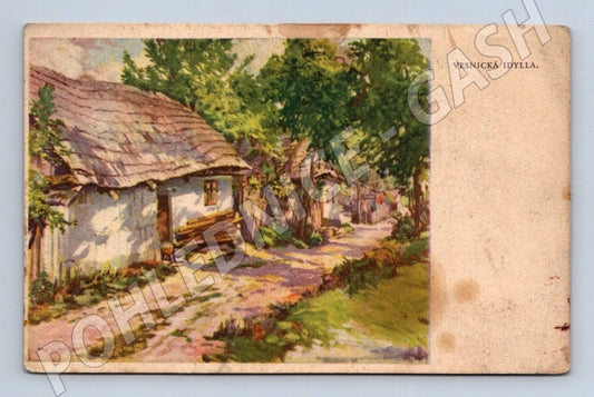 Pohlednice Vesnická idylla, starý venkov (M13515)