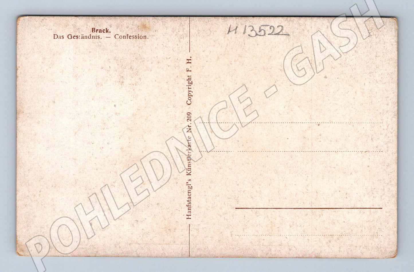 Pohlednice Brack – Das Geständnis Hanfstaengl (M13522)