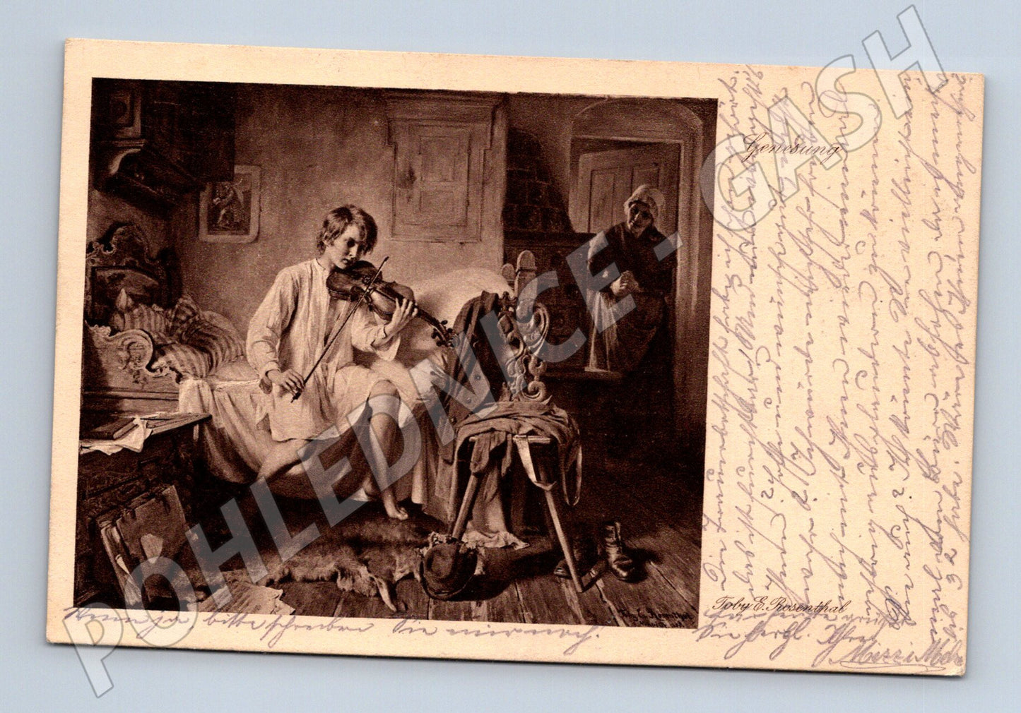 Pohlednice chlapec s houslemi Rakousko-Uhersko (M13530)