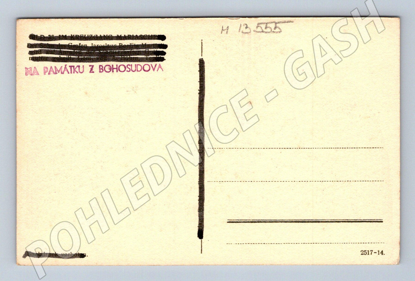 Pohlednice Bohosudov etnografická scéna (M13555)