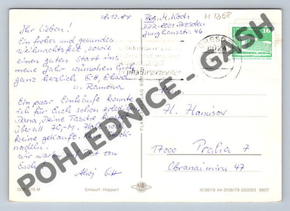 Pohlednice Vánoce a Nový rok 1984 NDR do ČR (M1358)