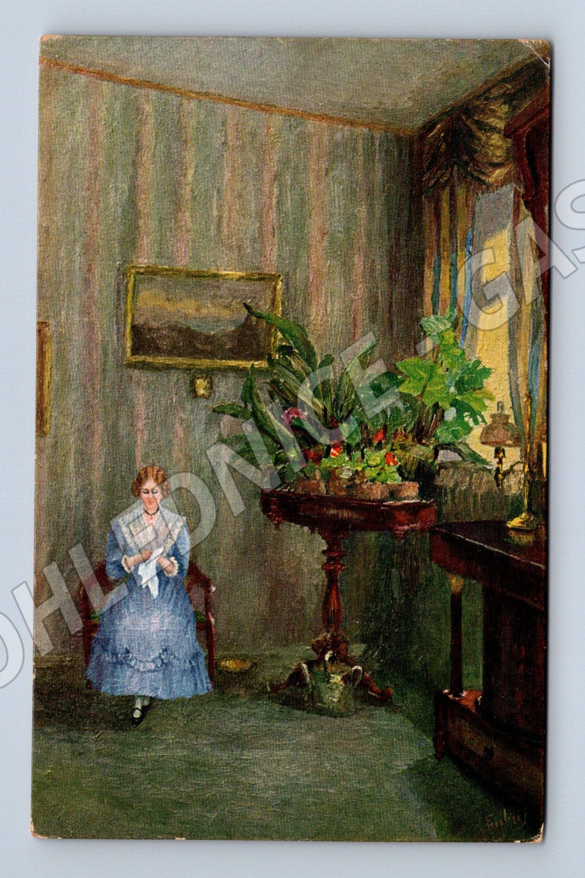 Pohlednice Dívka v interiéru S+S Meistergalerie (M13583)