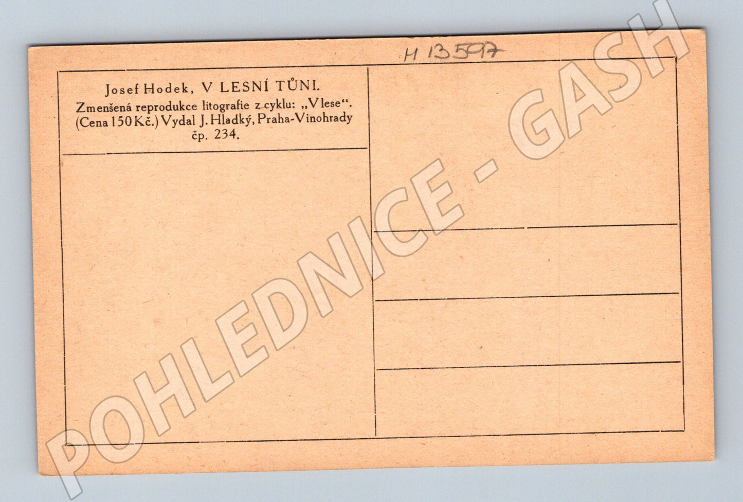 Pohlednice V lesní tůni (Josef Hodek, M13597)