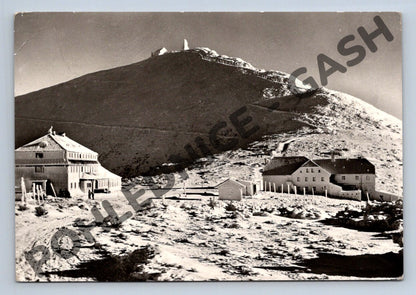 Pohlednice Sněžka Obří bouda černobílá 1966 (M136)