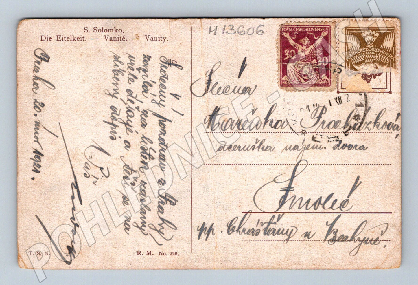 Pohlednice Secesní S. Solomko - Marnivost (M13606)