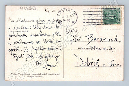 Pohlednice Starý malovaný pohled ČR (M13652)