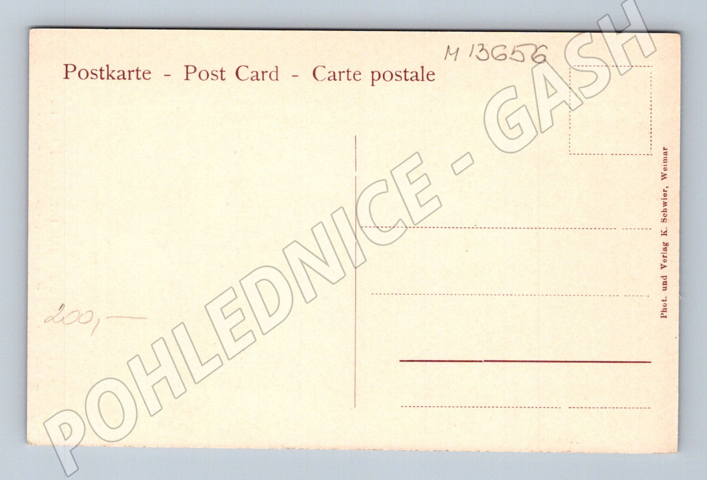 Pohlednice Carl August, portrét Weimar (M13656)