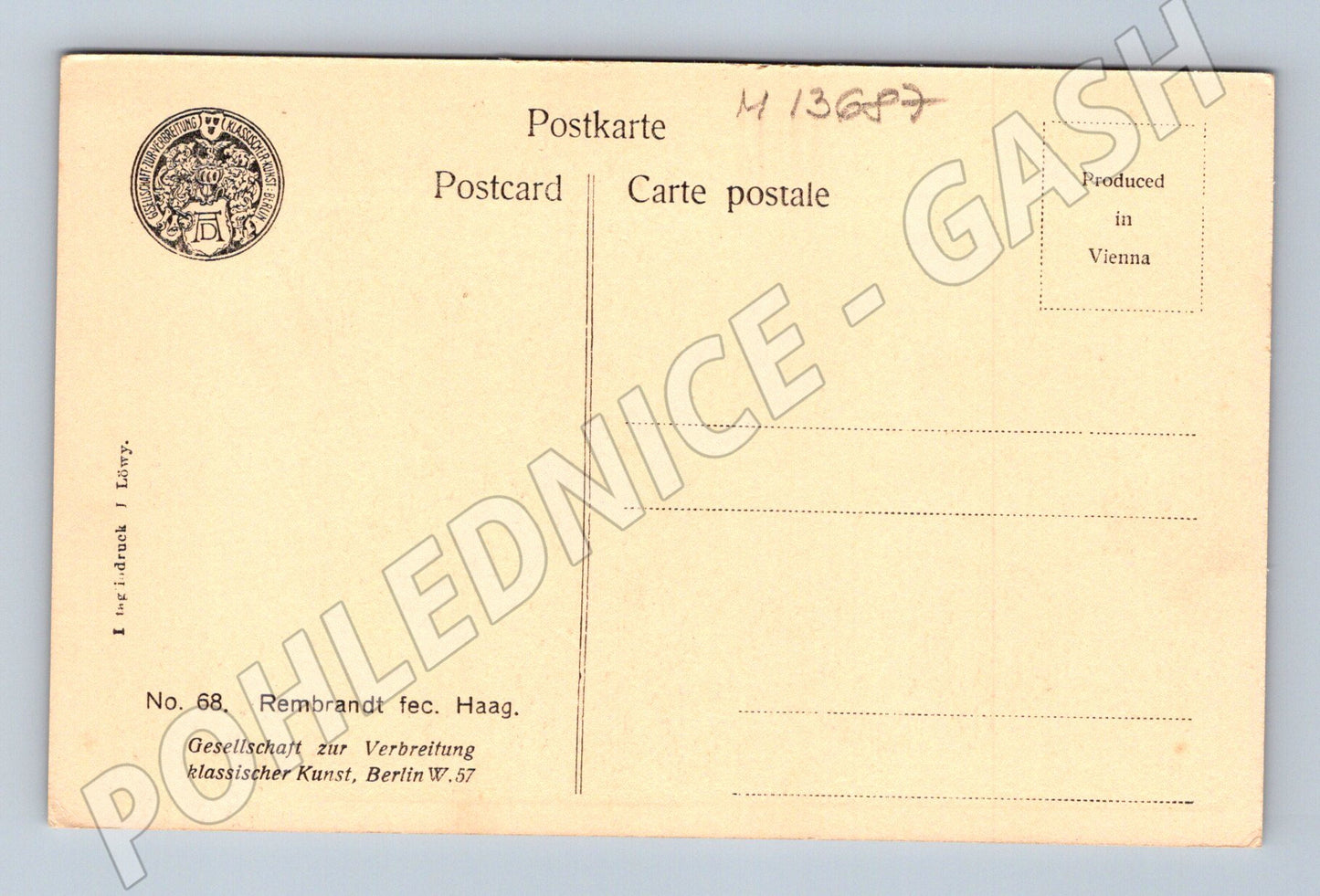 Pohlednice Rembrandt - Haag (M13687)