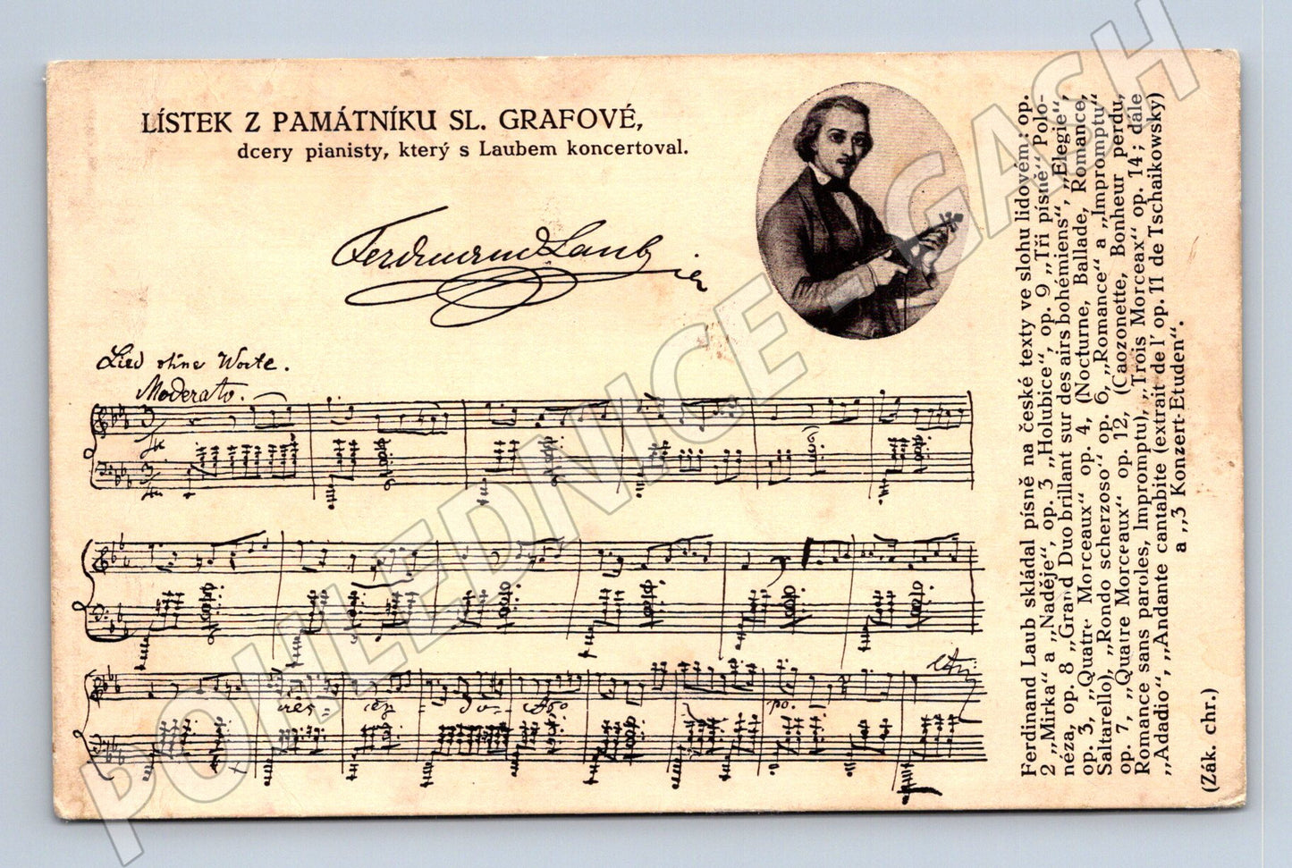 Pohlednice Ferdinand Laub houslista (M13713)