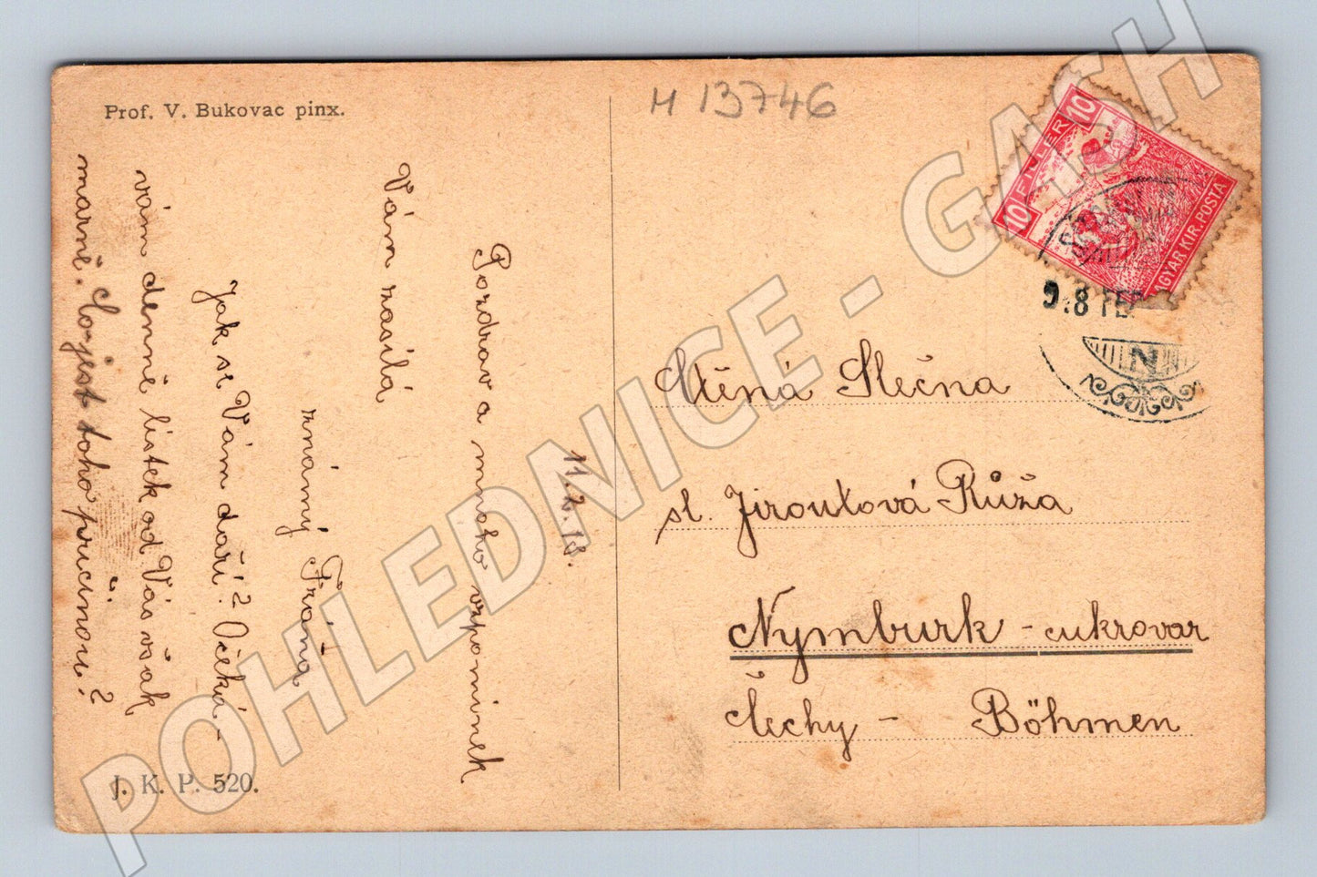 Pohlednice Sen básníka V. Bukovce (M13746)