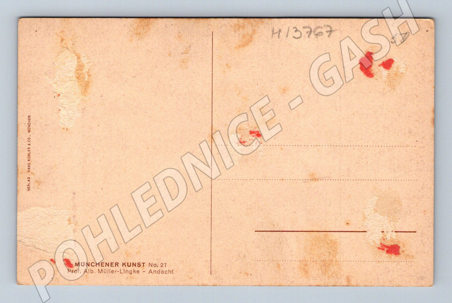 Pohlednice Andacht – Prof. Alb. Müller-Lingke (M13767)