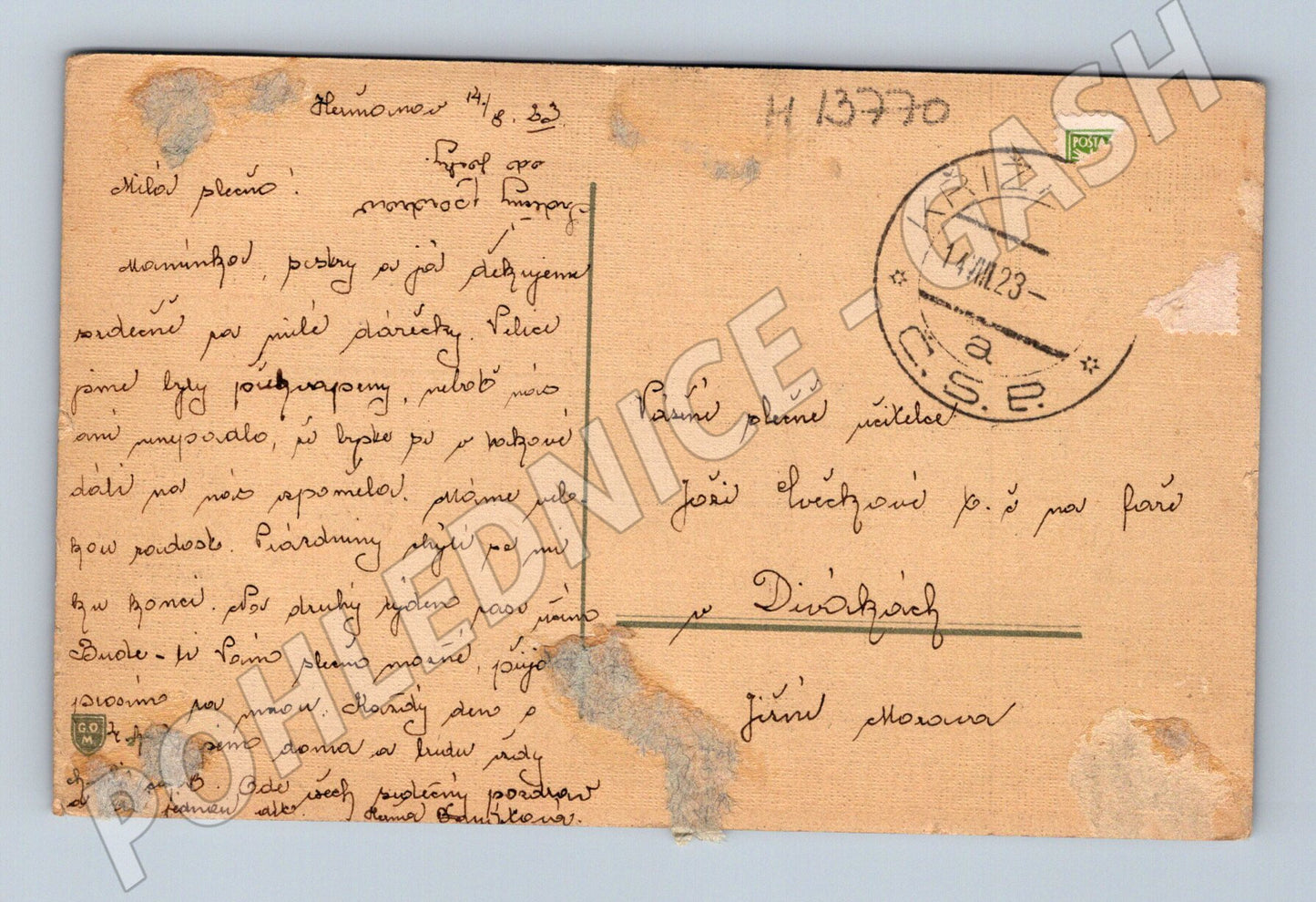 Pohlednice Krajina 1923 (M13770)