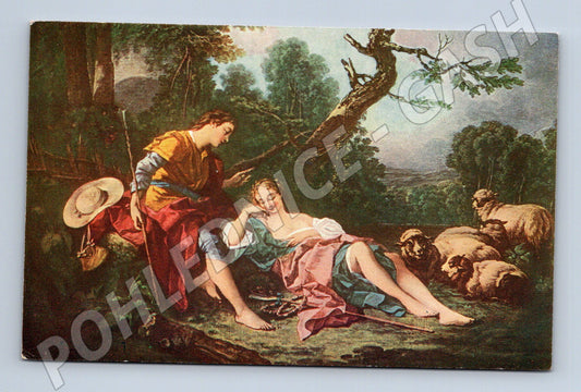 Pohlednice Pastýřská idyla  F. Boucher (M13783)