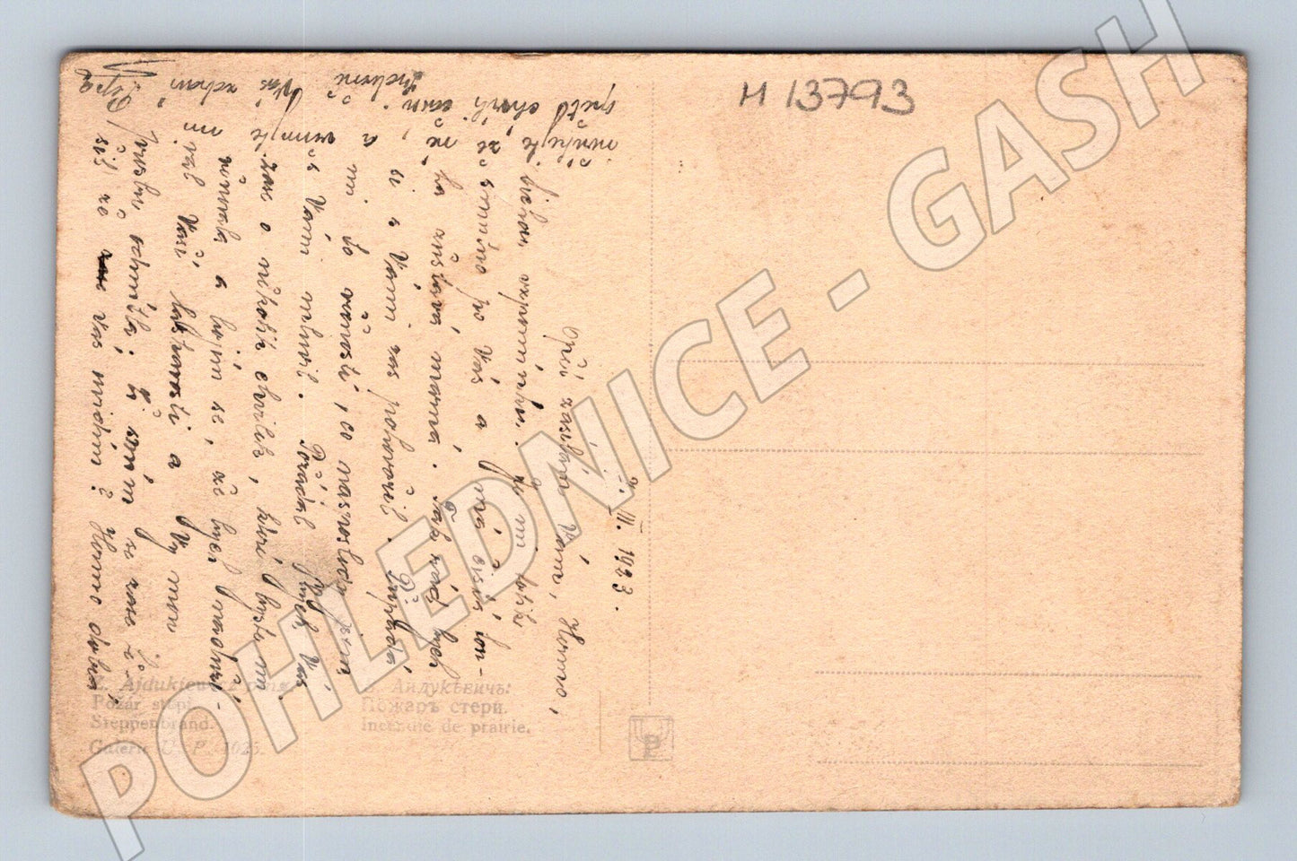 Pohlednice kočár tažený koňmi 1923 (M13793)