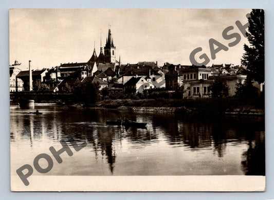 Pohlednice Louny řeka Ohře pohlednice 1954 (M138)