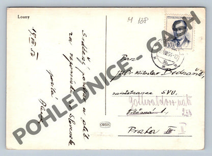 Pohlednice Louny řeka Ohře pohlednice 1954 (M138)