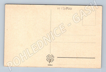Pohlednice Vintage venkovská krajina s ženou (M13800)