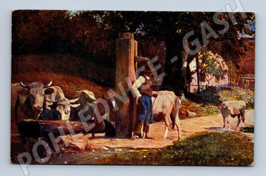 Pohlednice An der Tränke – Jobst (M13805)