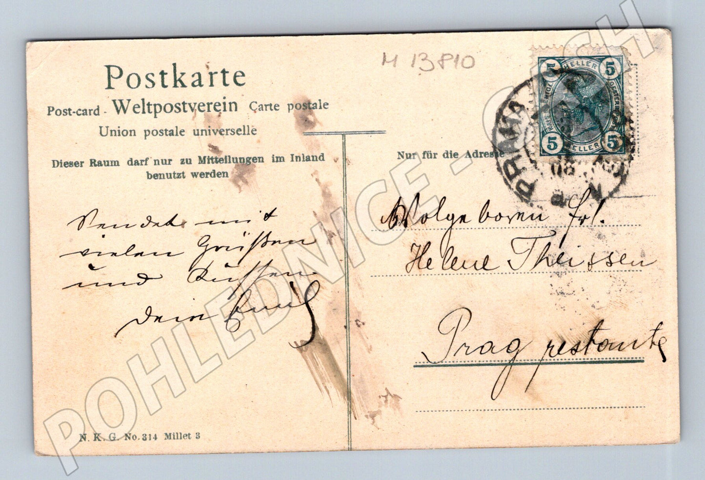 Pohlednice Pastýřka se stádem ovcí (M13810)