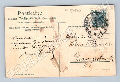 Pohlednice Pastýřka se stádem ovcí (M13810)
