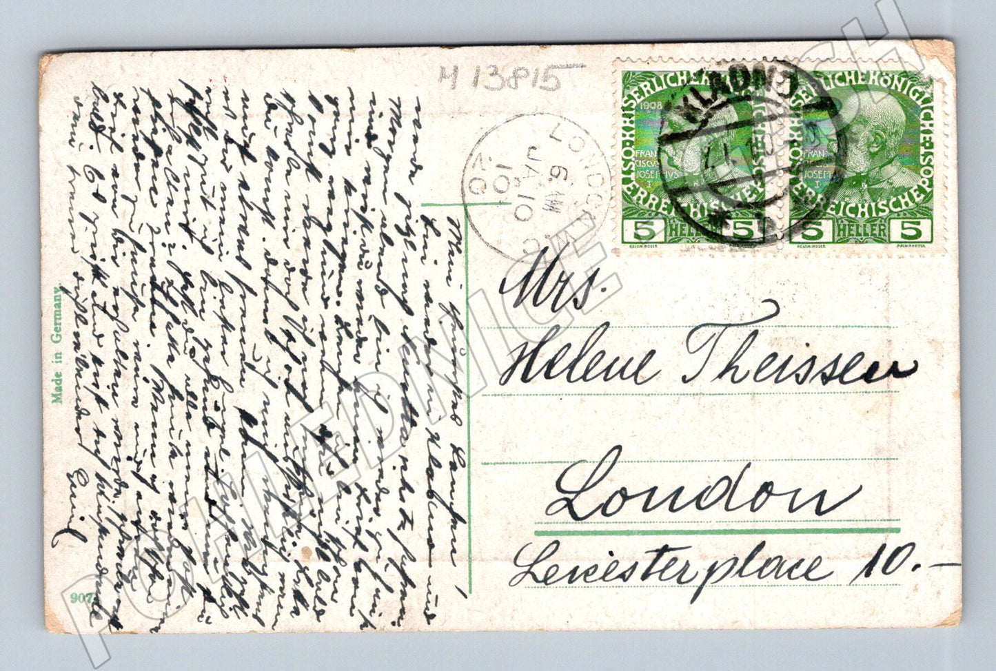 Pohlednice Rakousko Londýn 1908 (M13815)