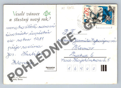 Pohlednice Vánoční Československo 1981 tradiční motiv (M1382)