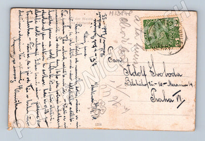Pohlednice husy na louce venkovský motiv (M13848)