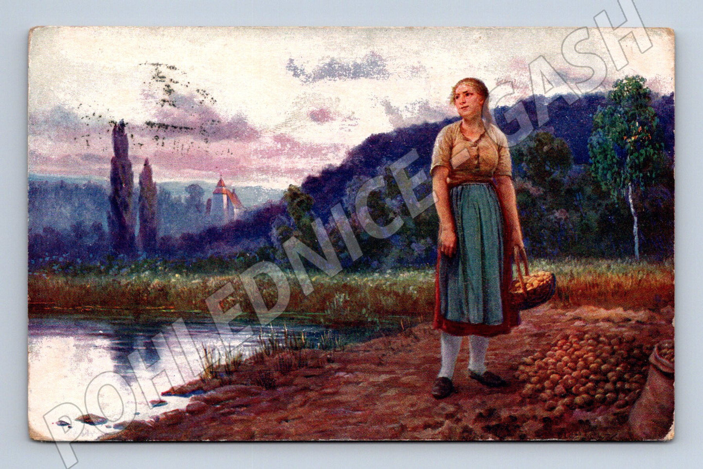 Pohlednice Na bramborách Adolf Liebscher 1916 (M13859)