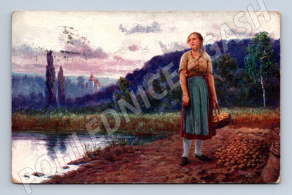 Pohlednice Na bramborách Adolf Liebscher 1916 (M13859)