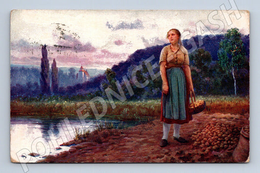 Pohlednice Na bramborách Adolf Liebscher 1916 (M13859)